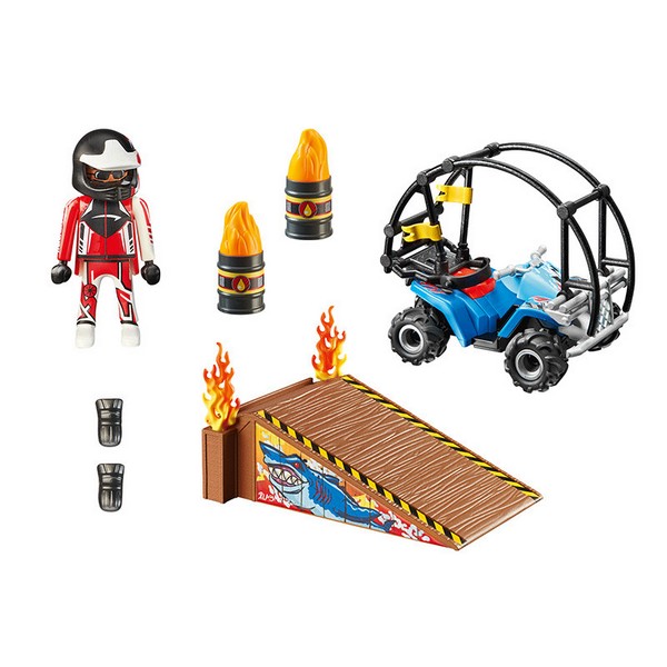 Playmobil 70820 Starter Pack Kaszkadőr quaddal és lángoló rámpával
